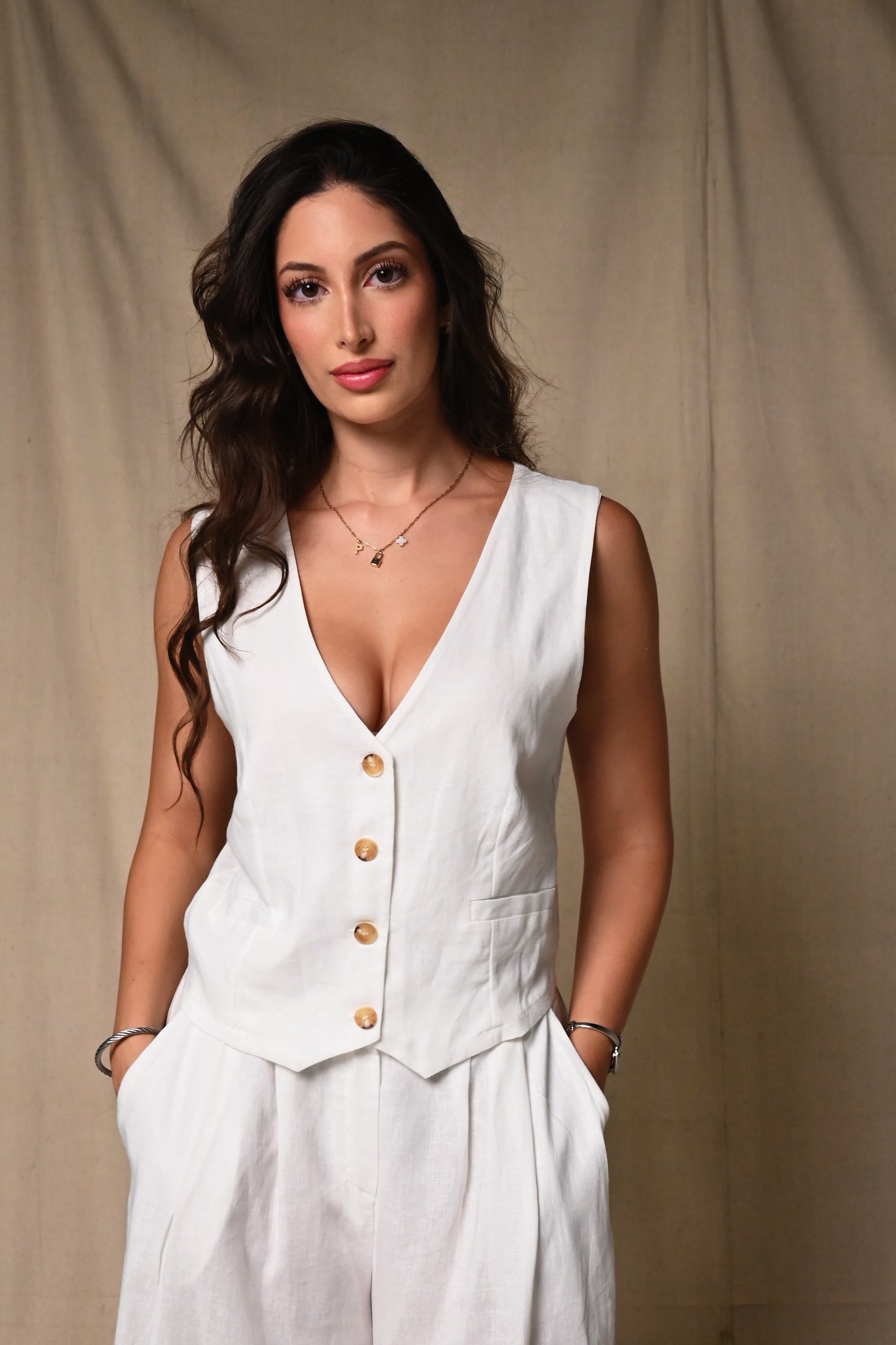 Linen Vest Set