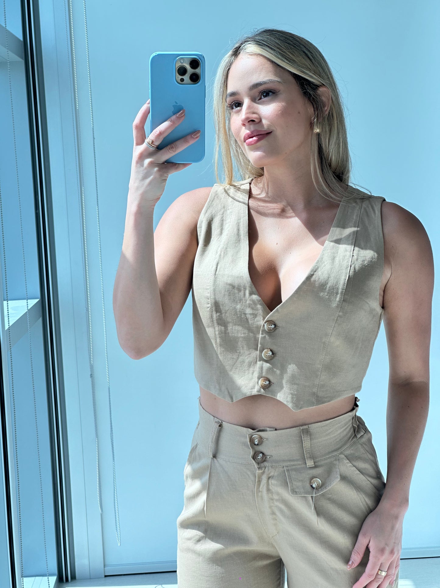 Linen Vest Pant Set